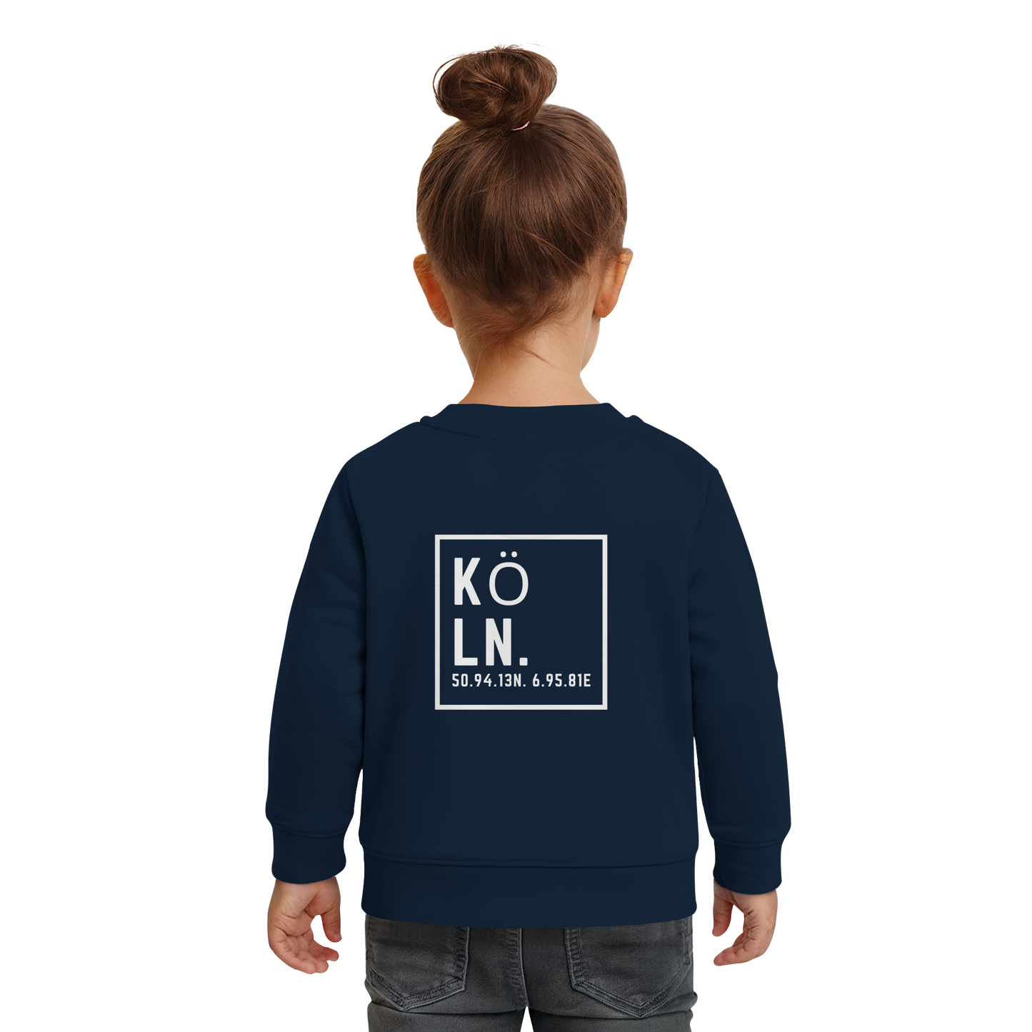 Köln Koordinaten (großer Druck auf dem Rücken) - Baby Organic Sweatshirt