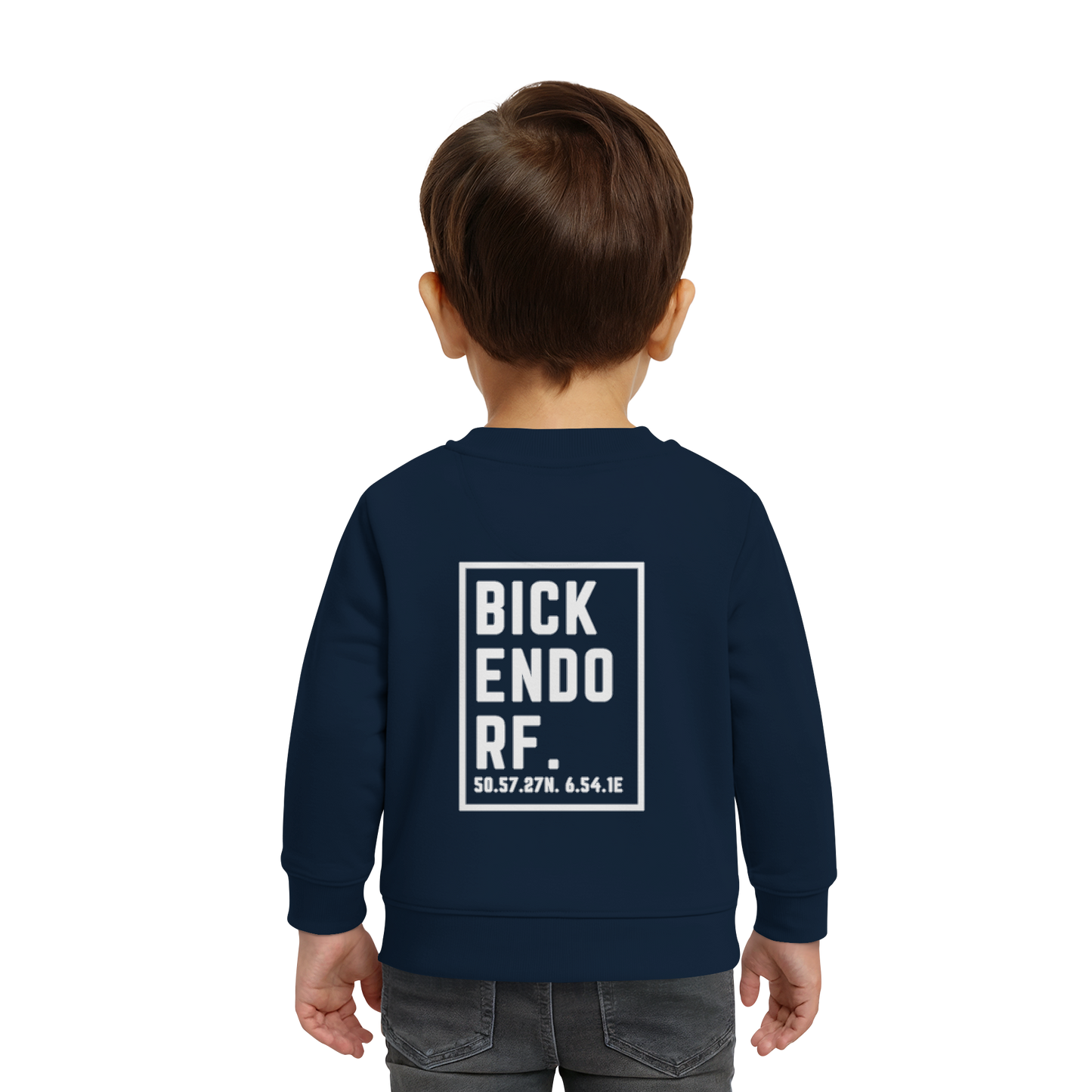 Bickendorf Koordinaten (großer Druck auf dem Rücken) - Baby Organic Sweatshirt