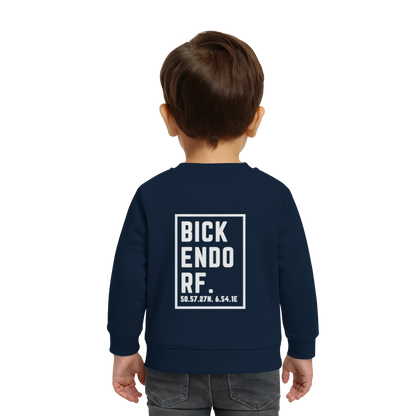 Bickendorf Koordinaten (großer Druck auf dem Rücken) - Baby Organic Sweatshirt