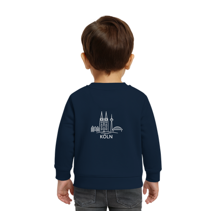 Köln Skyline (großer Druck auf dem Rücken) - Baby Organic Sweatshirt