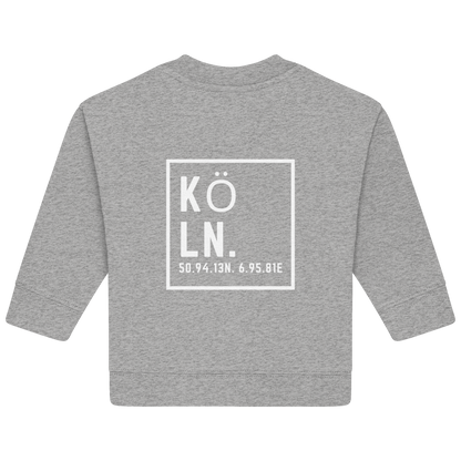 Köln Koordinaten (großer Druck auf dem Rücken) - Baby Organic Sweatshirt