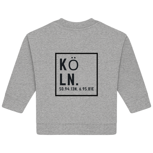 Köln Koordinaten (großer Druck auf dem Rücken) - Baby Organic Sweatshirt