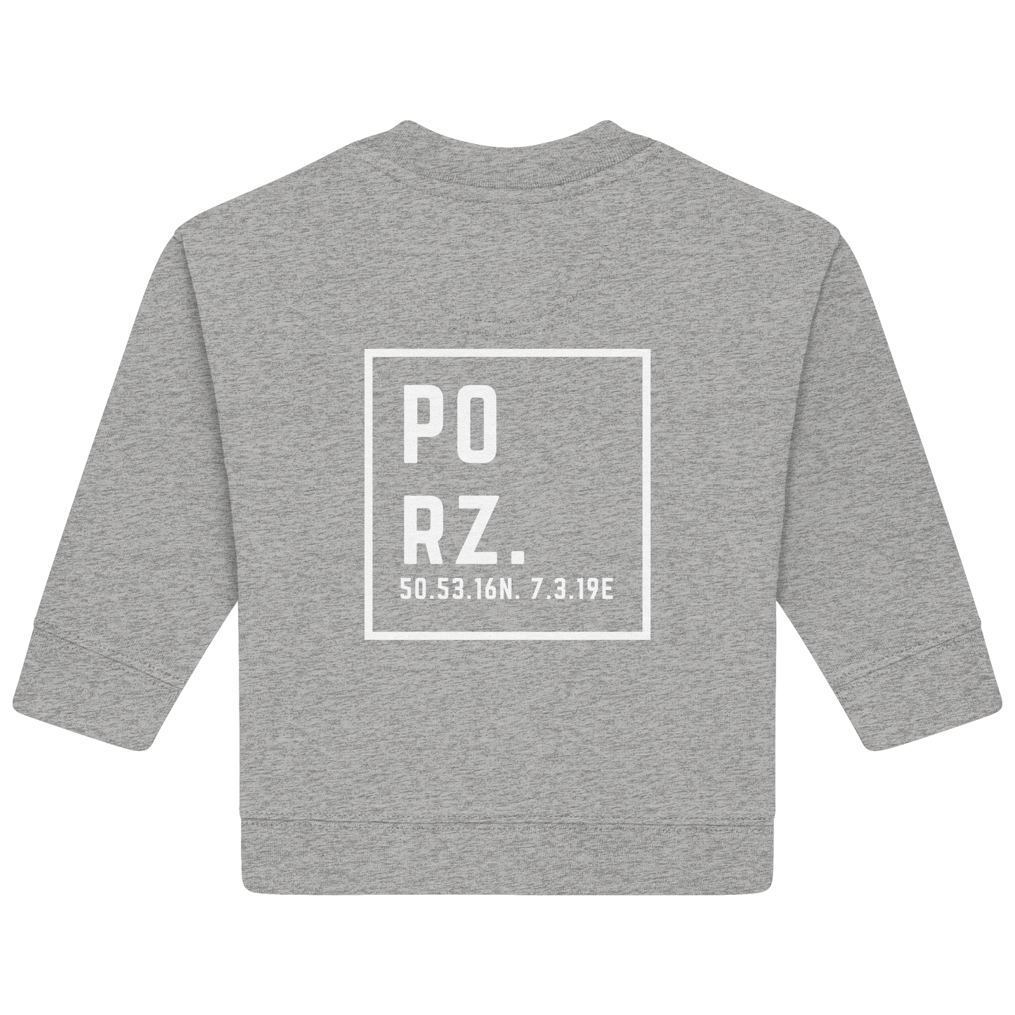 Porz Koordinaten (großer Druck Rücken) - Baby Organic Sweatshirt