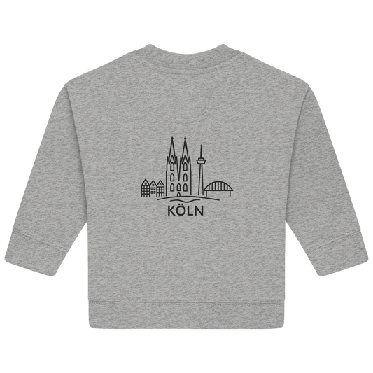 Köln Skyline (großer Druck auf dem Rücken) - Baby Organic Sweatshirt
