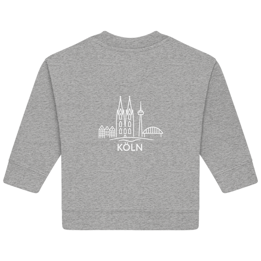 Köln Skyline (großer Druck auf dem Rücken) - Baby Organic Sweatshirt