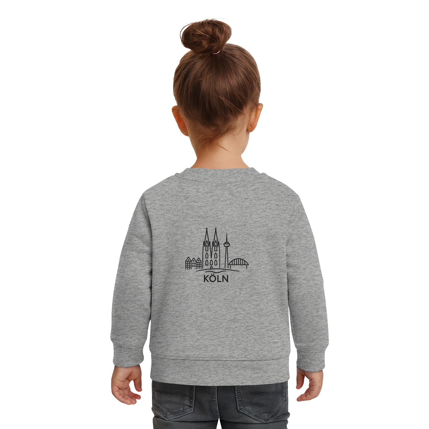 Köln Skyline (großer Druck auf dem Rücken) - Baby Organic Sweatshirt