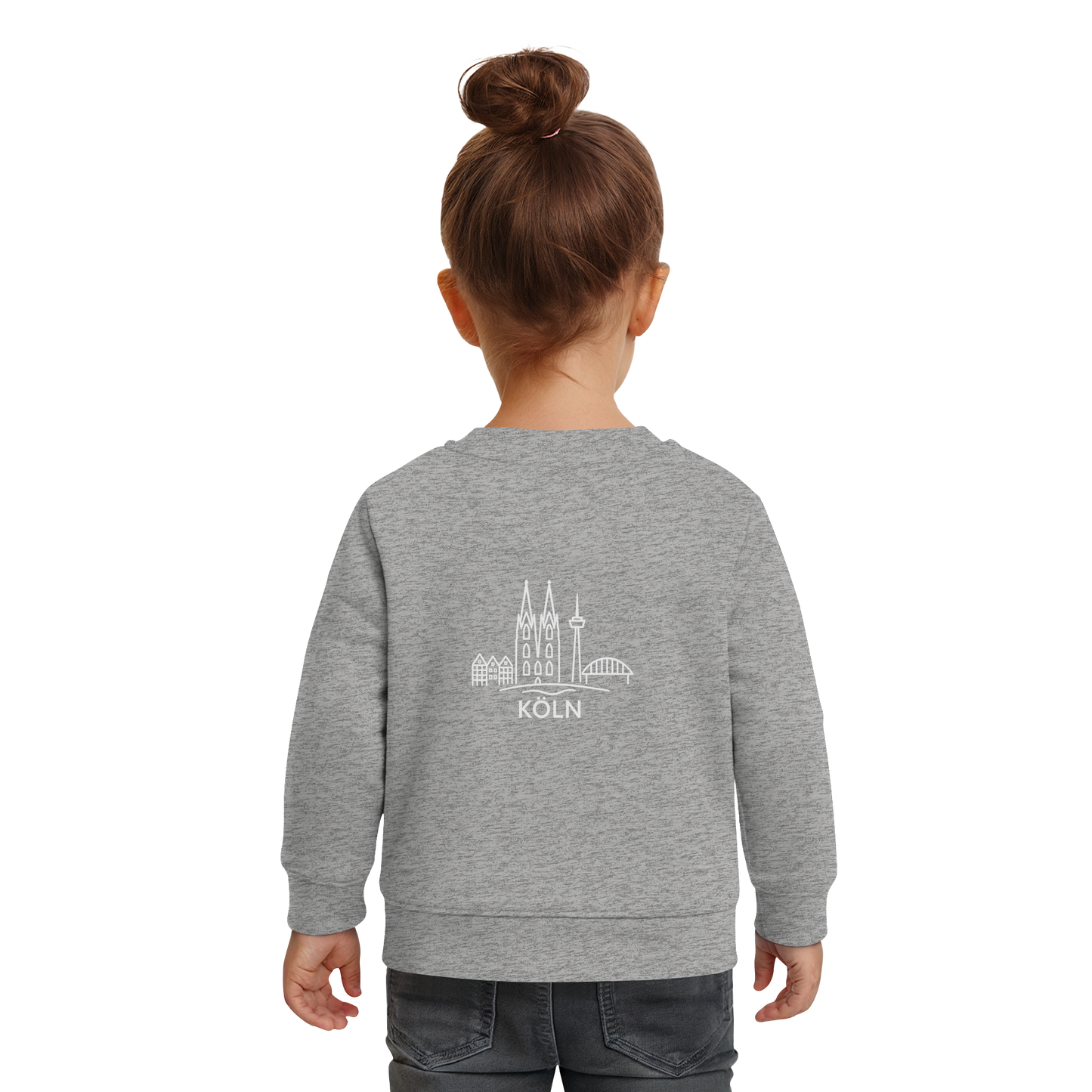 Köln Skyline (großer Druck auf dem Rücken) - Baby Organic Sweatshirt