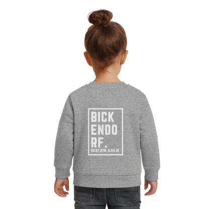 Bickendorf Koordinaten (großer Druck auf dem Rücken) - Baby Organic Sweatshirt