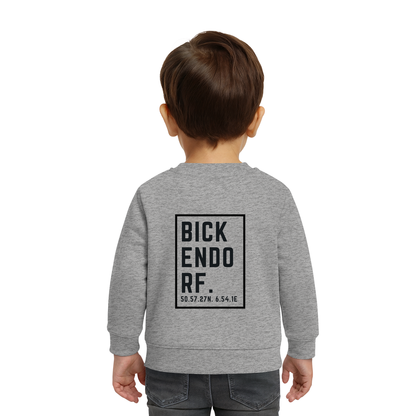 Bickendorf Koordinaten (großer Druck auf dem Rücken) - Baby Organic Sweatshirt