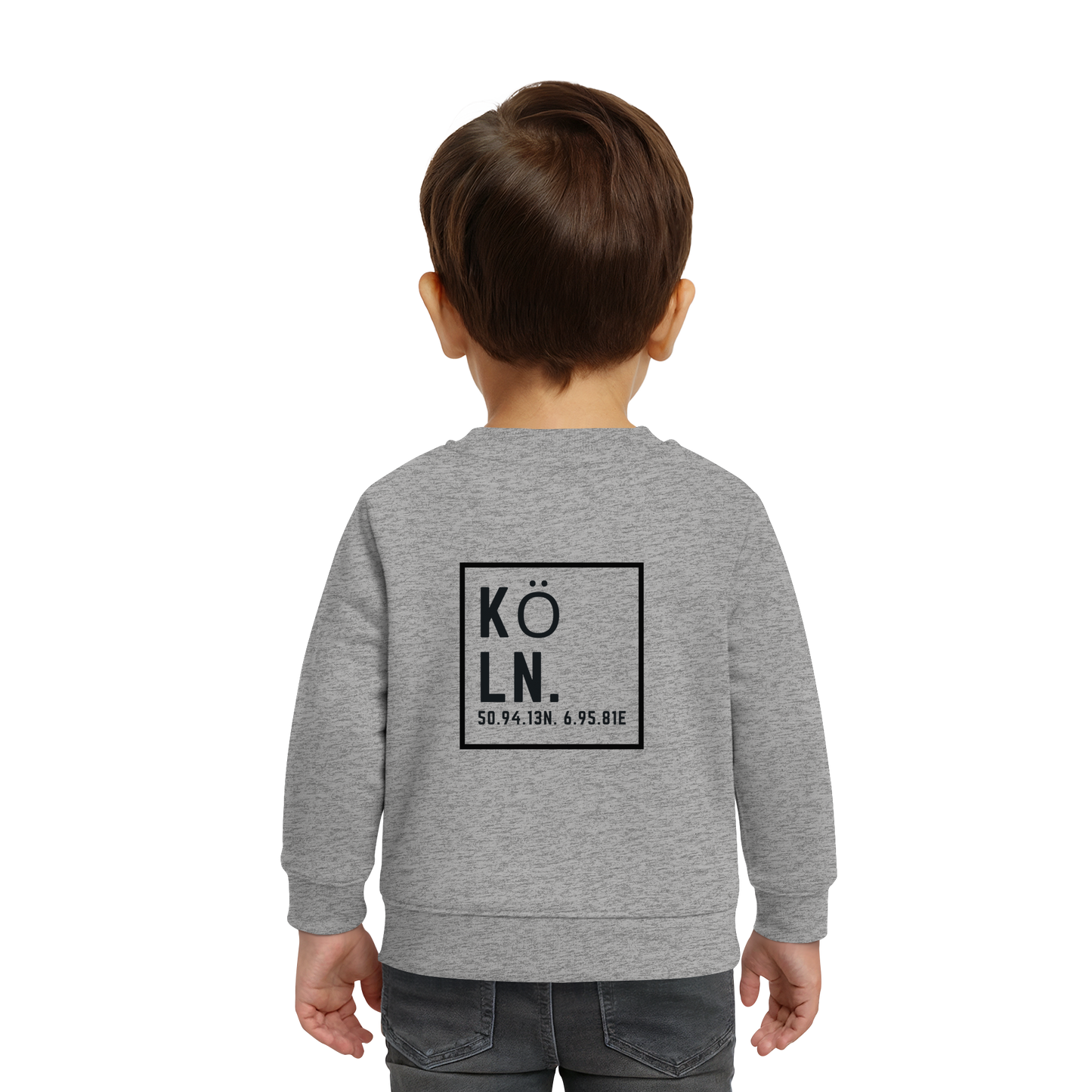 Köln Koordinaten (großer Druck auf dem Rücken) - Baby Organic Sweatshirt