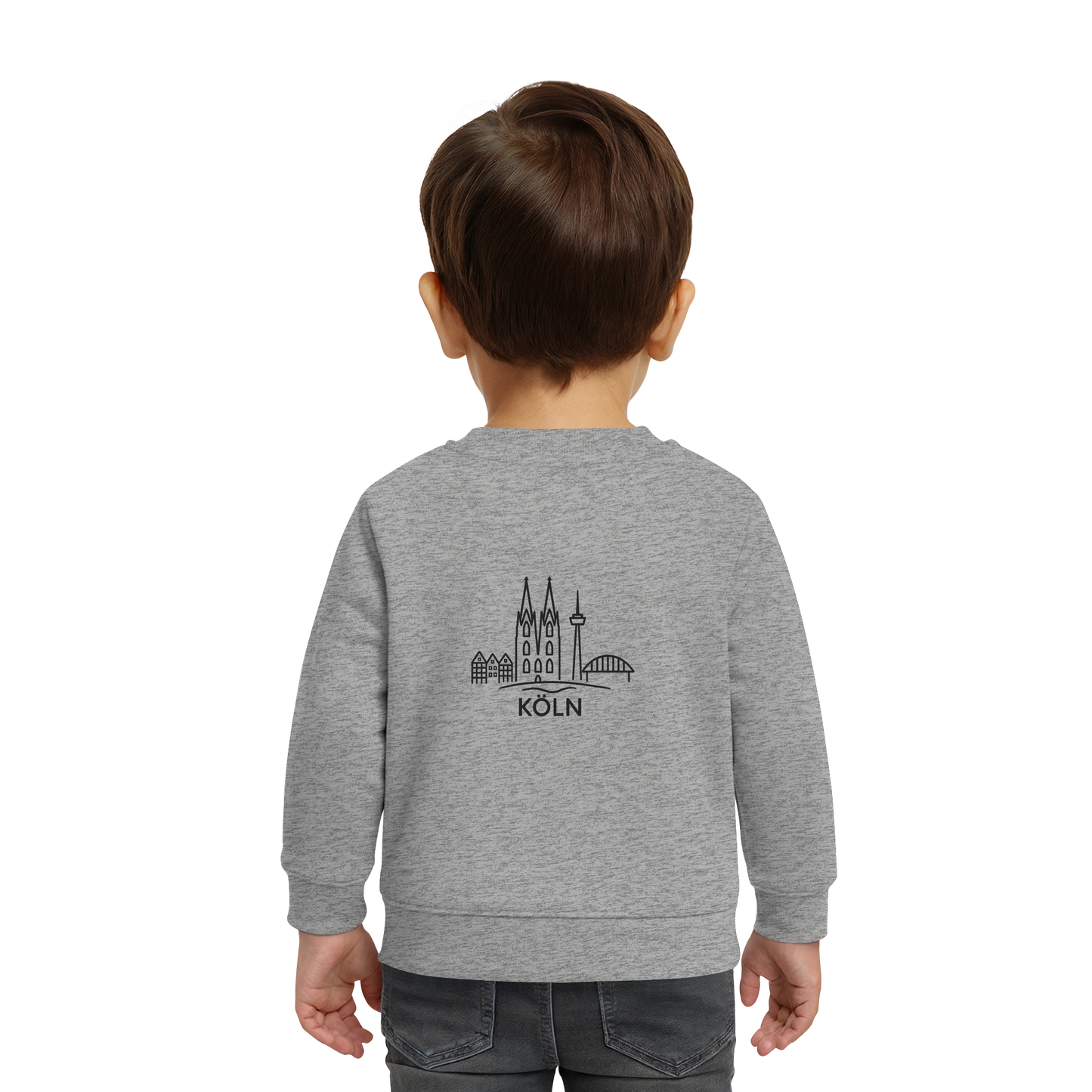 Köln Skyline (großer Druck auf dem Rücken) - Baby Organic Sweatshirt