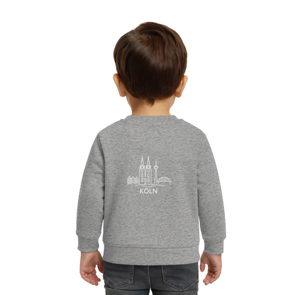 Köln Skyline (großer Druck auf dem Rücken) - Baby Organic Sweatshirt