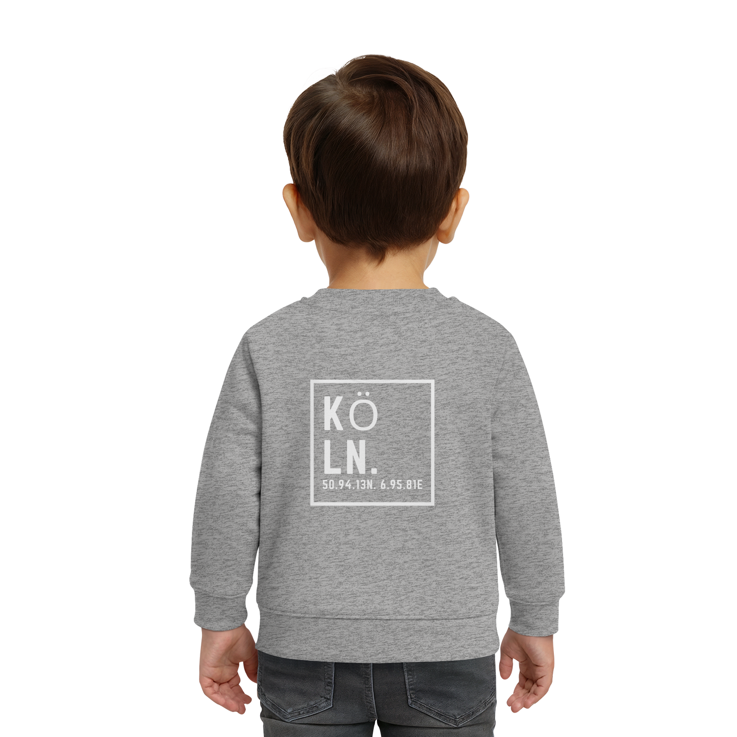 Köln Koordinaten (großer Druck auf dem Rücken) - Baby Organic Sweatshirt