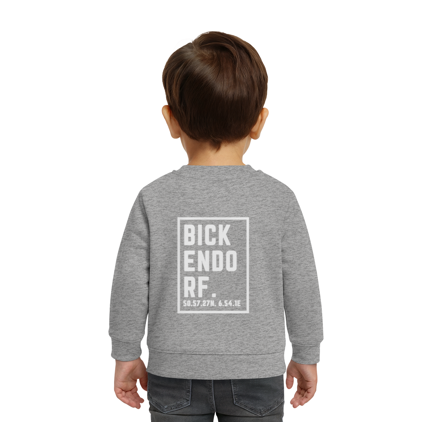 Bickendorf Koordinaten (großer Druck auf dem Rücken) - Baby Organic Sweatshirt