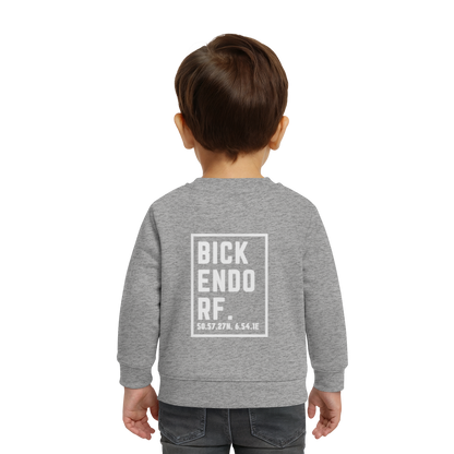 Bickendorf Koordinaten (großer Druck auf dem Rücken) - Baby Organic Sweatshirt