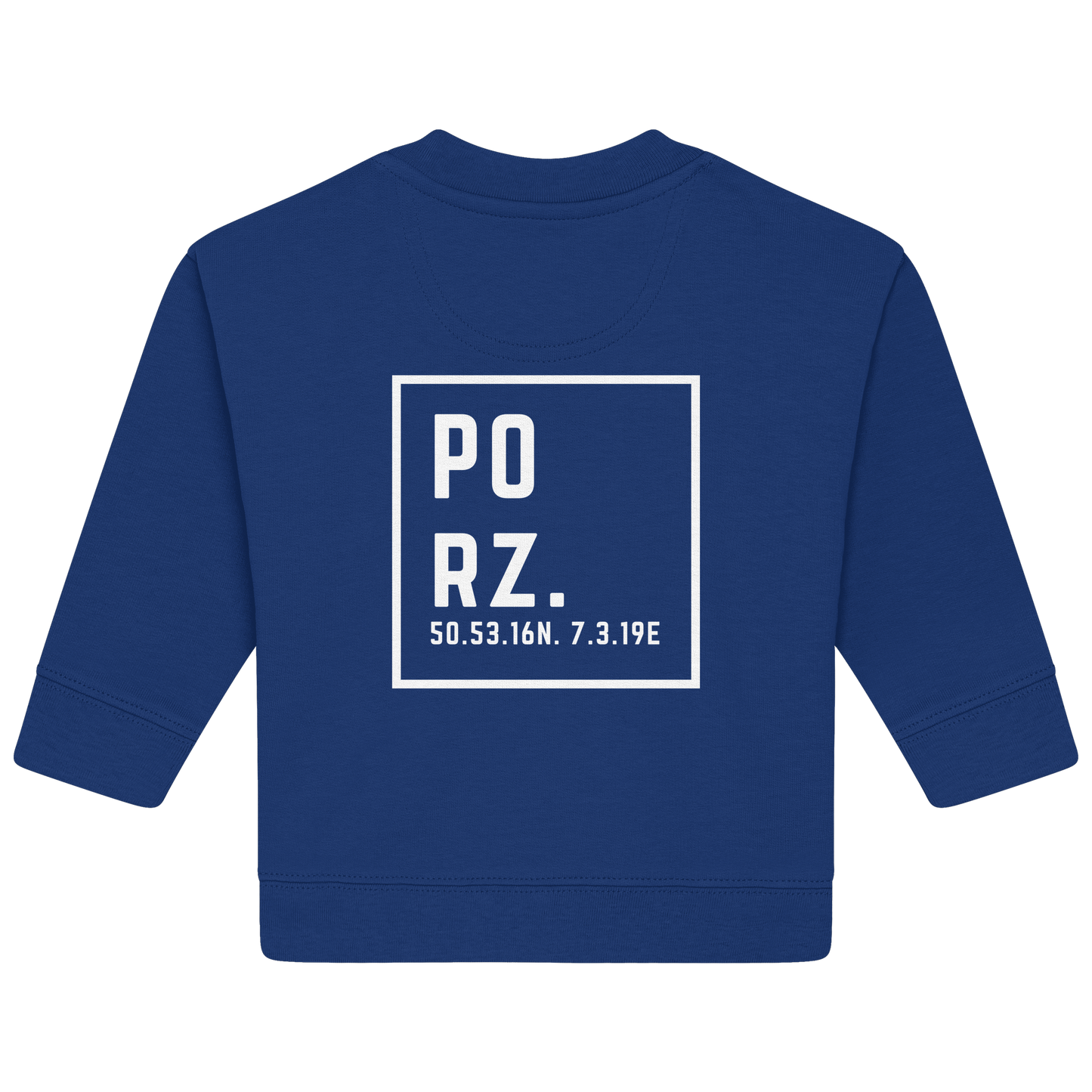 Porz Koordinaten (großer Druck Rücken) - Baby Organic Sweatshirt