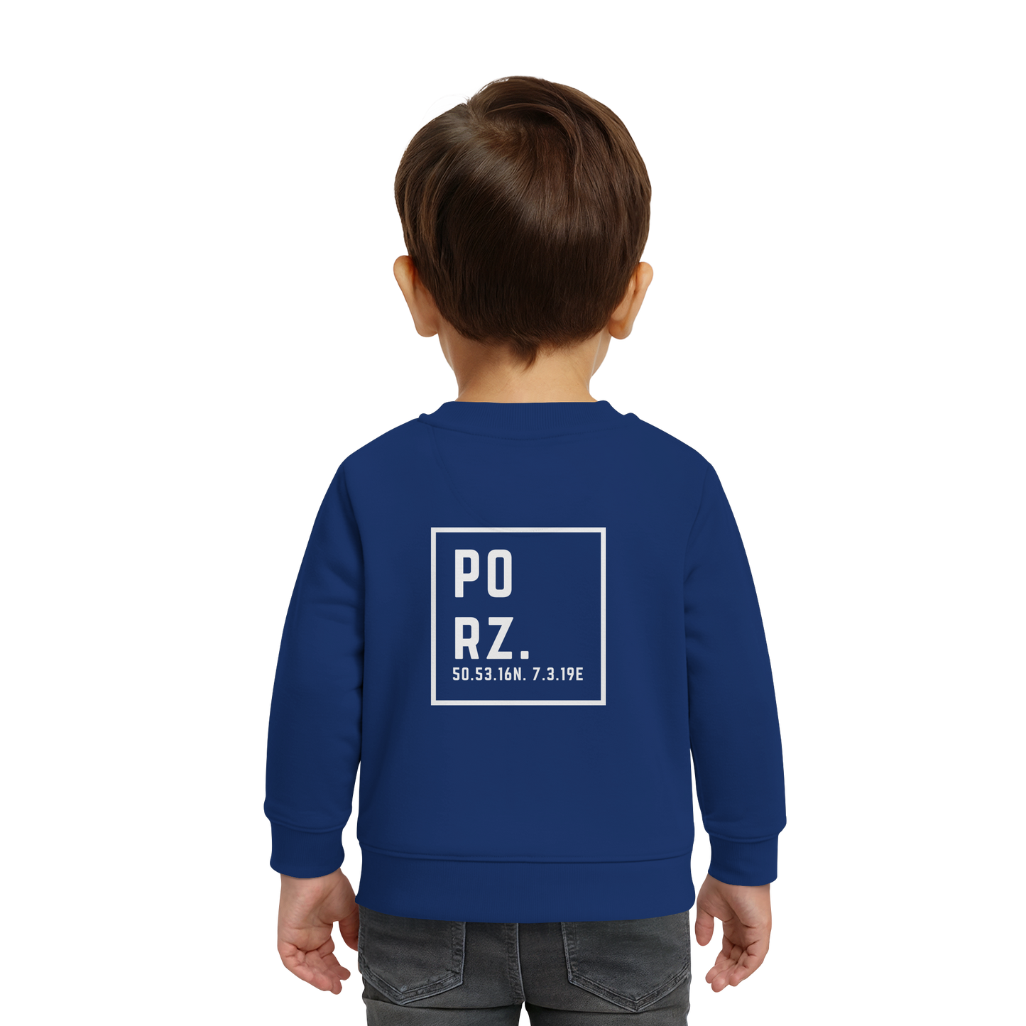 Porz Koordinaten (großer Druck Rücken) - Baby Organic Sweatshirt