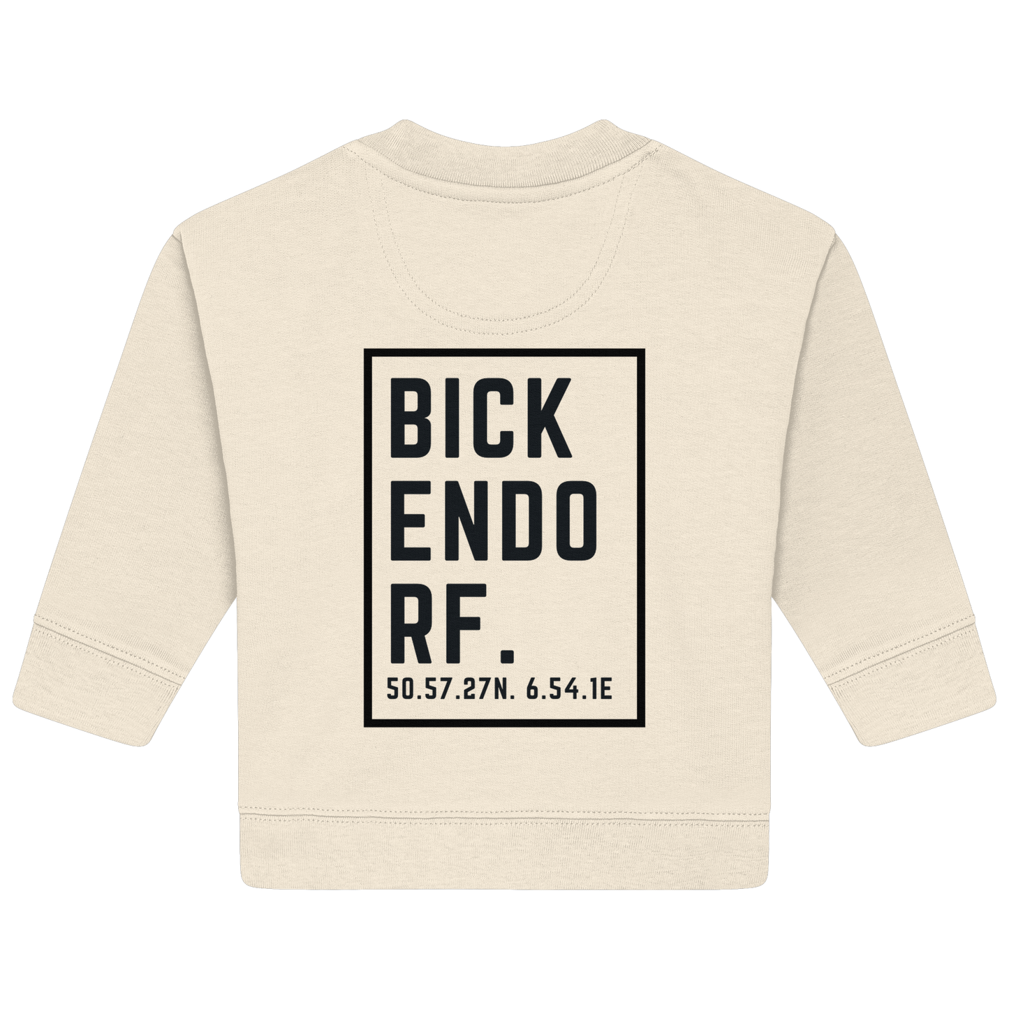 Bickendorf Koordinaten (großer Druck auf dem Rücken) - Baby Organic Sweatshirt