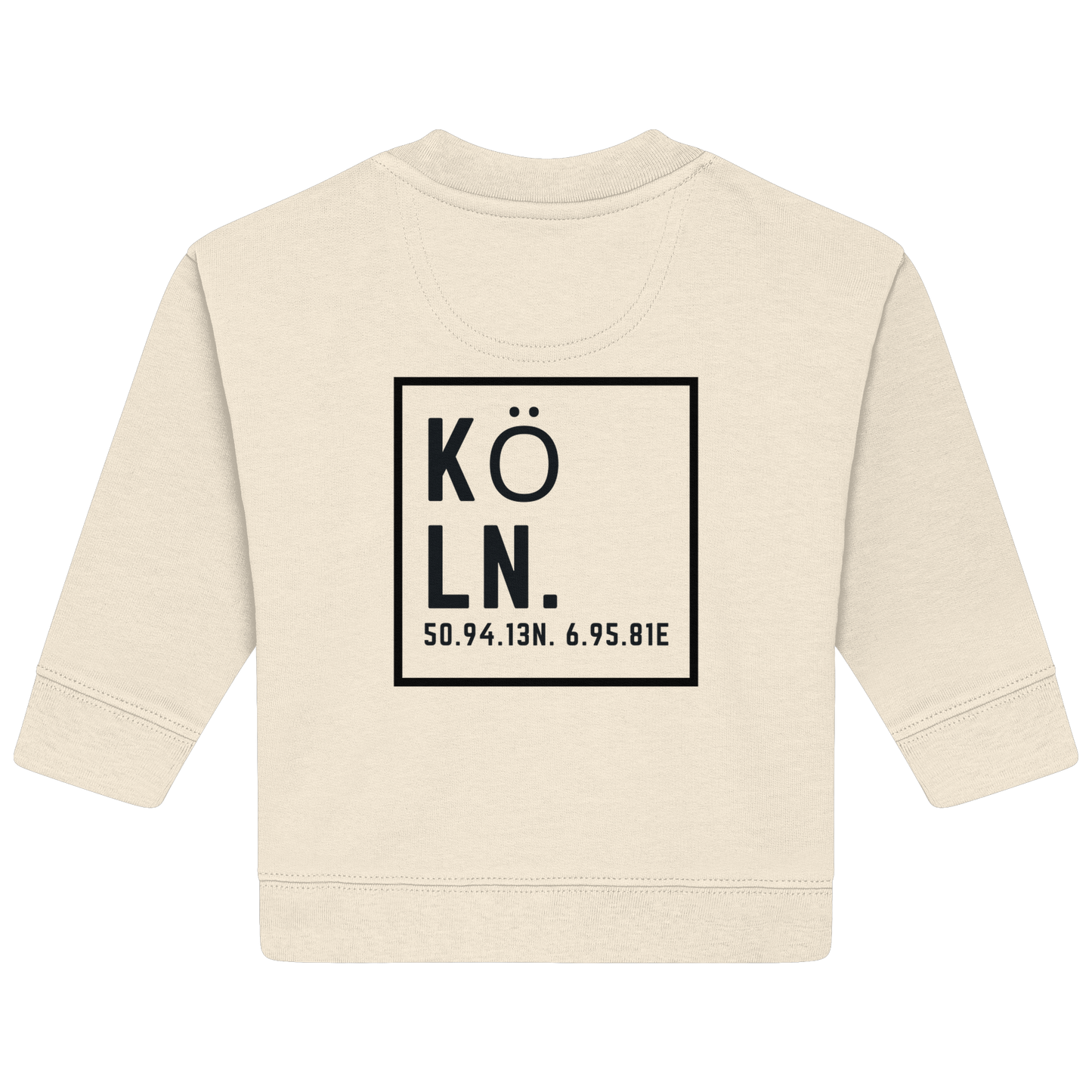 Köln Koordinaten (großer Druck auf dem Rücken) - Baby Organic Sweatshirt