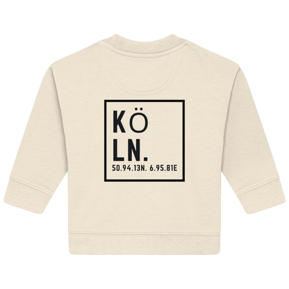 Köln Koordinaten (großer Druck auf dem Rücken) - Baby Organic Sweatshirt