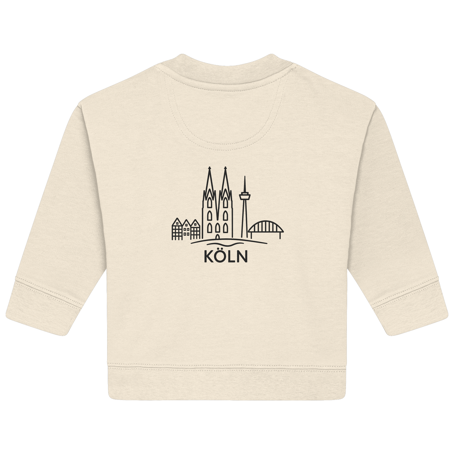 Köln Skyline (großer Druck auf dem Rücken) - Baby Organic Sweatshirt