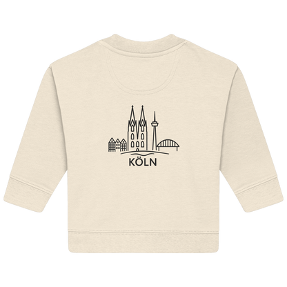 Köln Skyline (großer Druck auf dem Rücken) - Baby Organic Sweatshirt