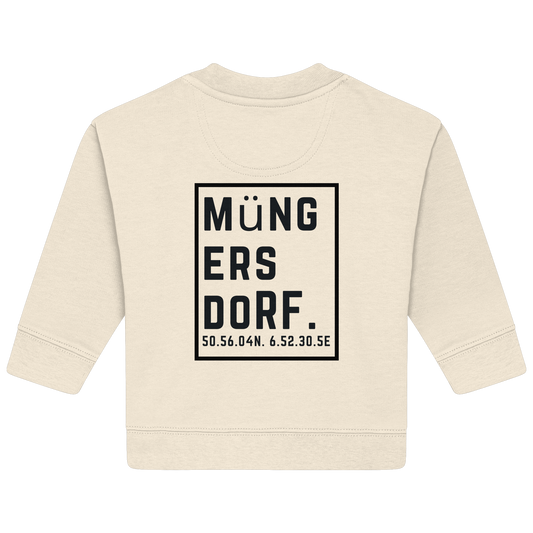 Müngersdorf Koordinaten (großer Druck auf dem Rücken) - Baby Organic Sweatshirt