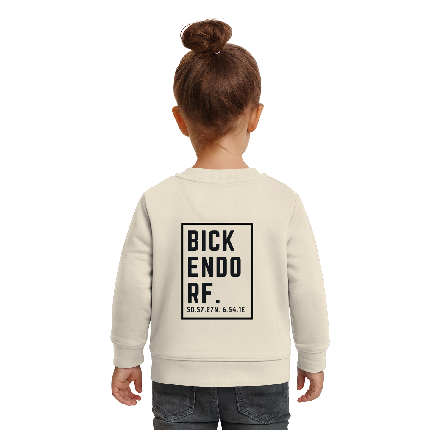 Bickendorf Koordinaten (großer Druck auf dem Rücken) - Baby Organic Sweatshirt