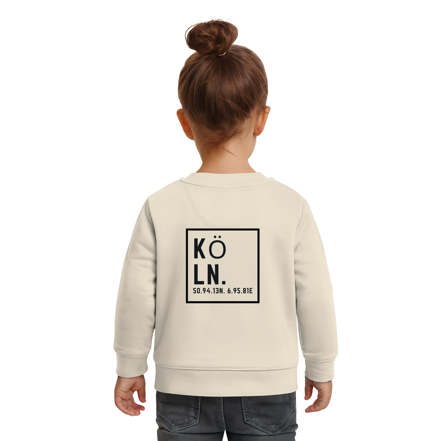 Köln Koordinaten (großer Druck auf dem Rücken) - Baby Organic Sweatshirt