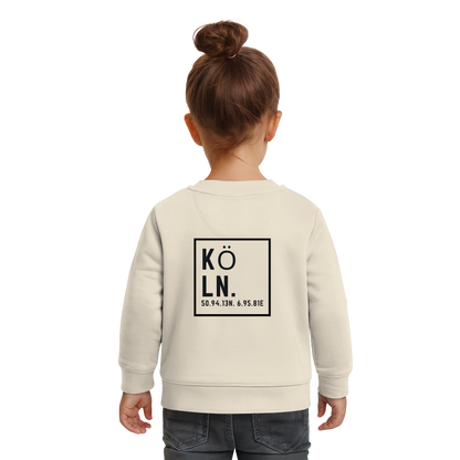 Köln Koordinaten (großer Druck auf dem Rücken) - Baby Organic Sweatshirt