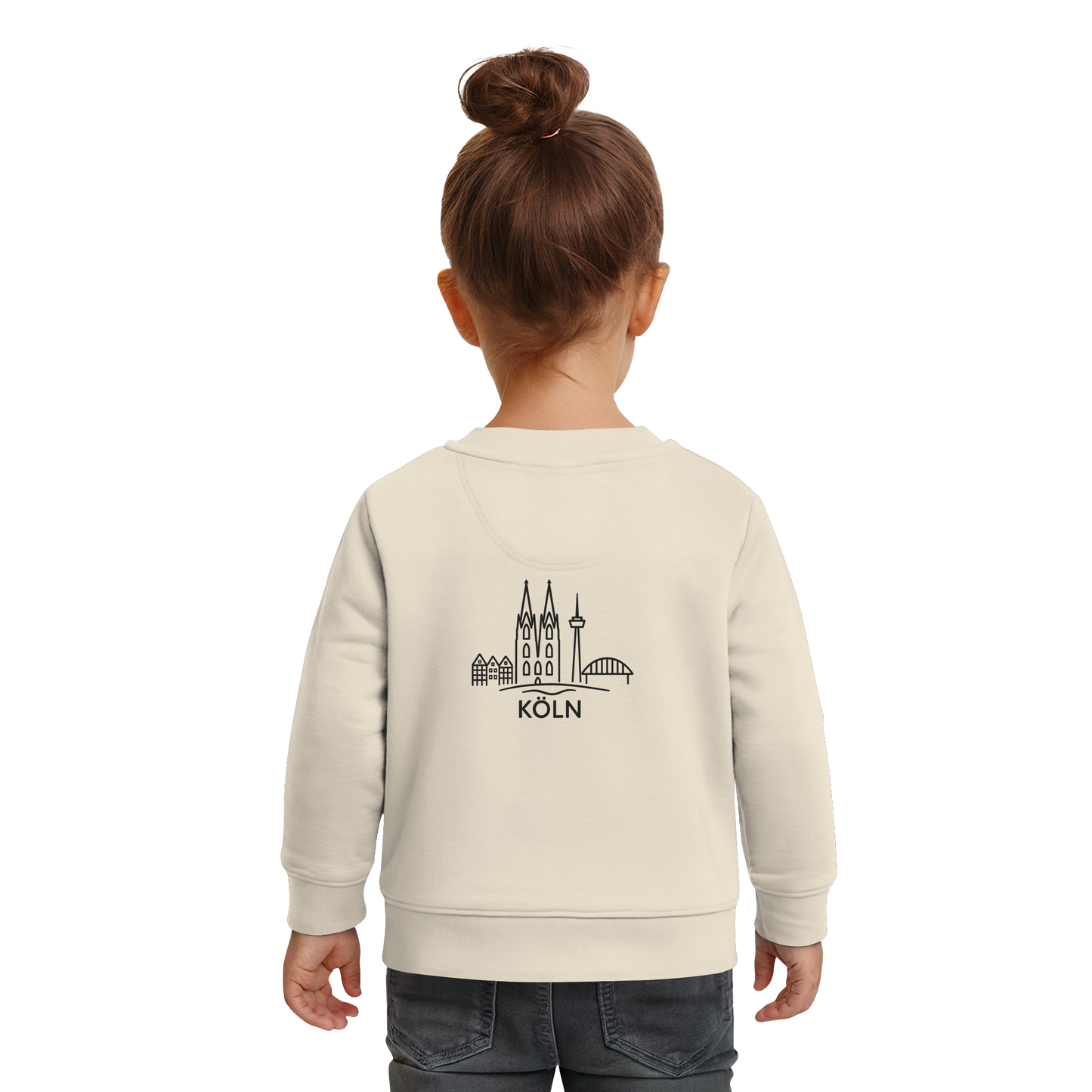 Köln Skyline (großer Druck auf dem Rücken) - Baby Organic Sweatshirt