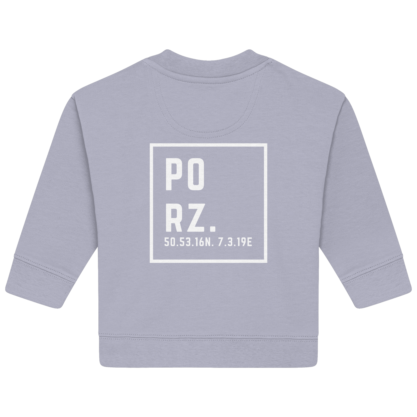 Porz Koordinaten (großer Druck Rücken) - Baby Organic Sweatshirt