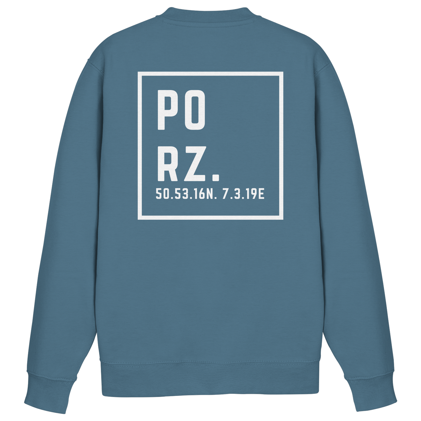 Porz Koordinaten (großer Druck Rücken) - Basic Sweatshirt
