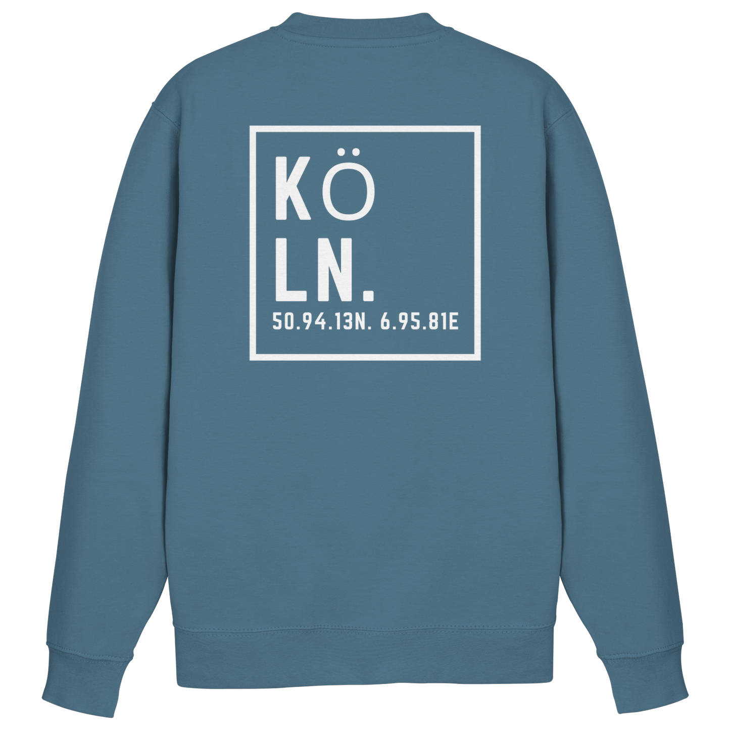 Köln Koordinaten (großer Druck auf dem Rücken) - Basic Sweatshirt