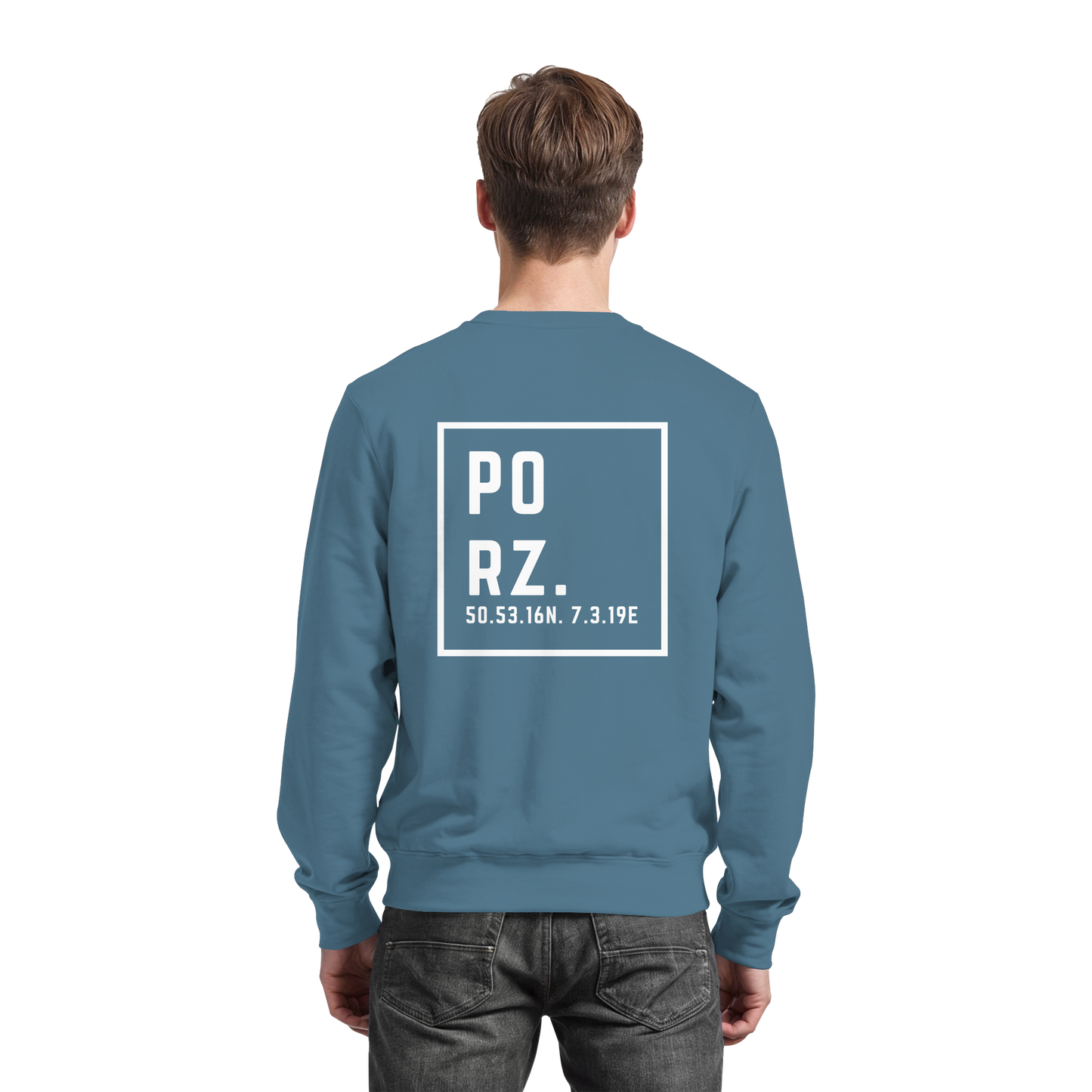Porz Koordinaten (großer Druck Rücken) - Basic Sweatshirt
