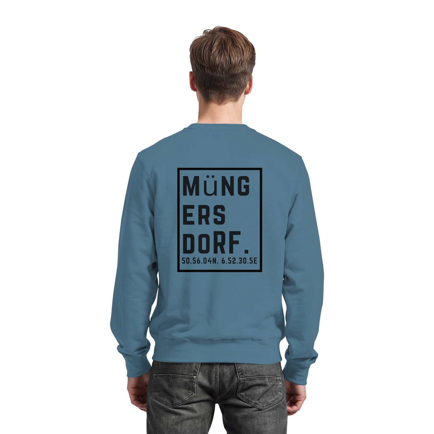 Müngersdorf Koordinaten (großer Druck auf dem Rücken) - Basic Sweatshirt