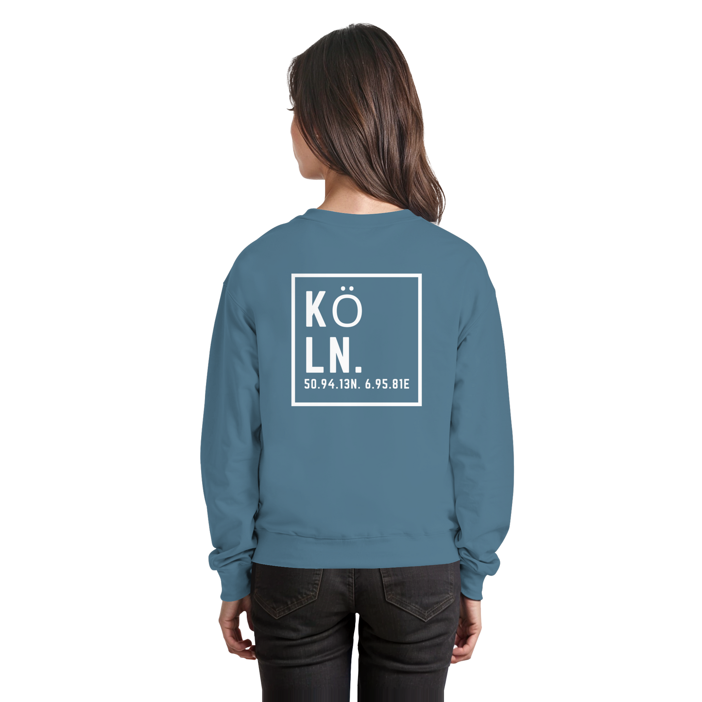 Köln Koordinaten (großer Druck auf dem Rücken) - Basic Sweatshirt