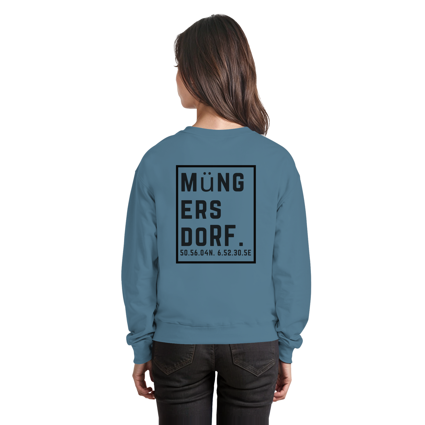 Müngersdorf Koordinaten (großer Druck auf dem Rücken) - Basic Sweatshirt