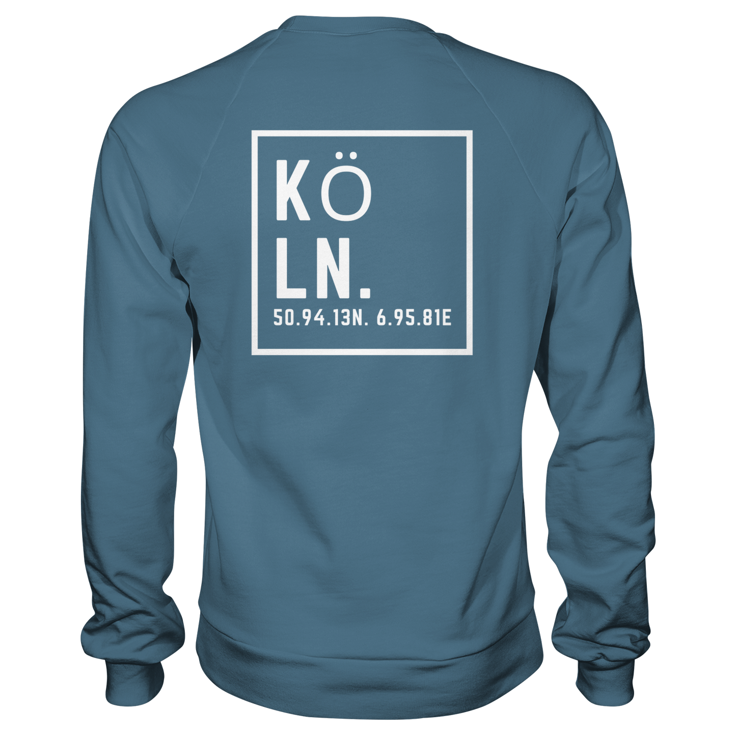 Köln Koordinaten (großer Druck auf dem Rücken) - Basic Sweatshirt