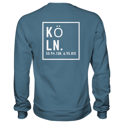 Köln Koordinaten (großer Druck auf dem Rücken) - Basic Sweatshirt
