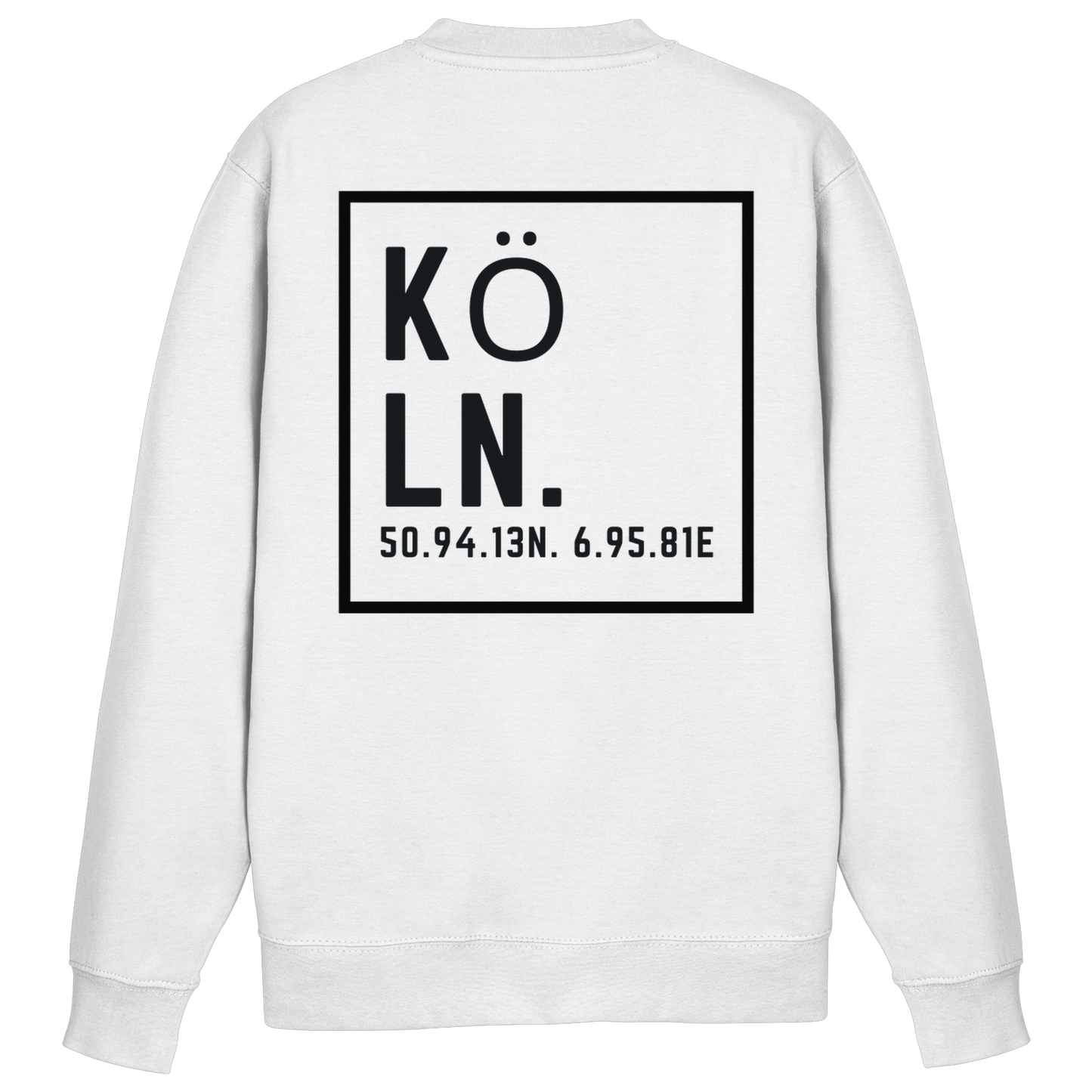 Köln Koordinaten (großer Druck auf dem Rücken) - Basic Sweatshirt