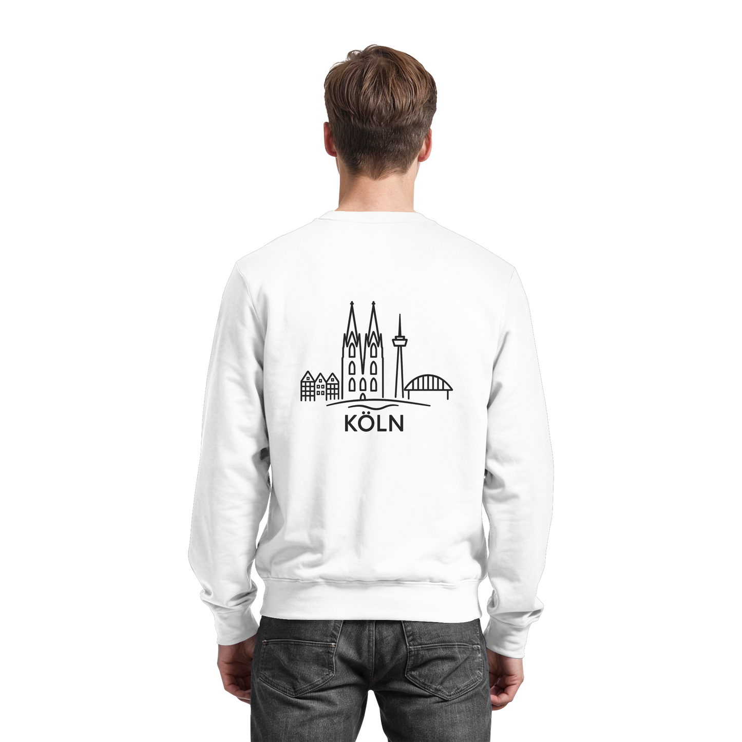 Köln Skyline (großer Druck auf dem Rücken) - Basic Sweatshirt