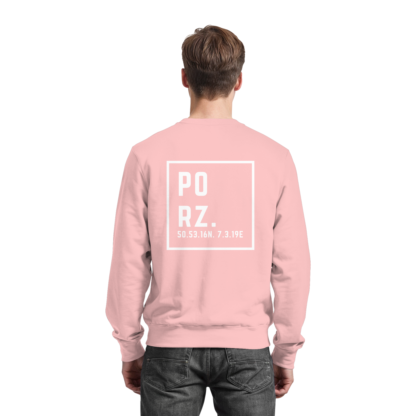 Porz Koordinaten (großer Druck Rücken) - Basic Sweatshirt