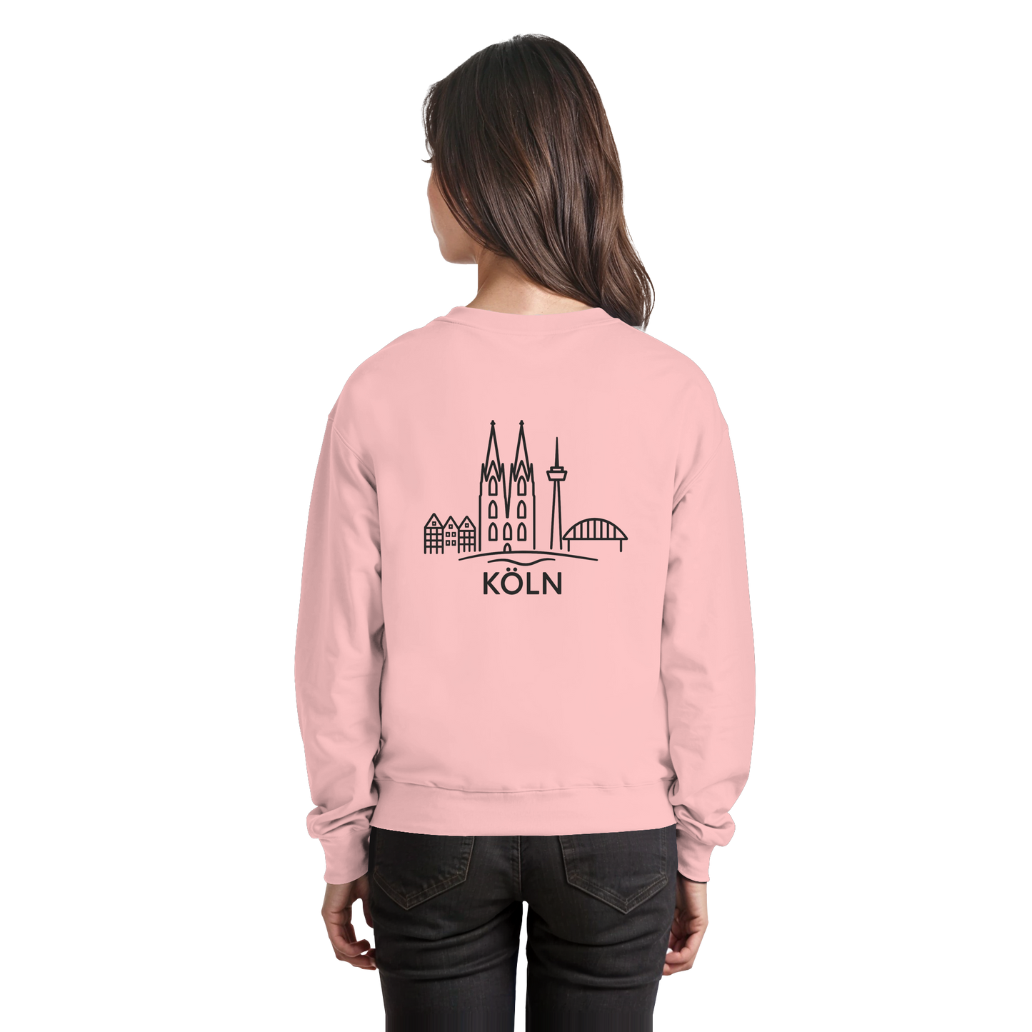 Köln Skyline (großer Druck auf dem Rücken) - Basic Sweatshirt