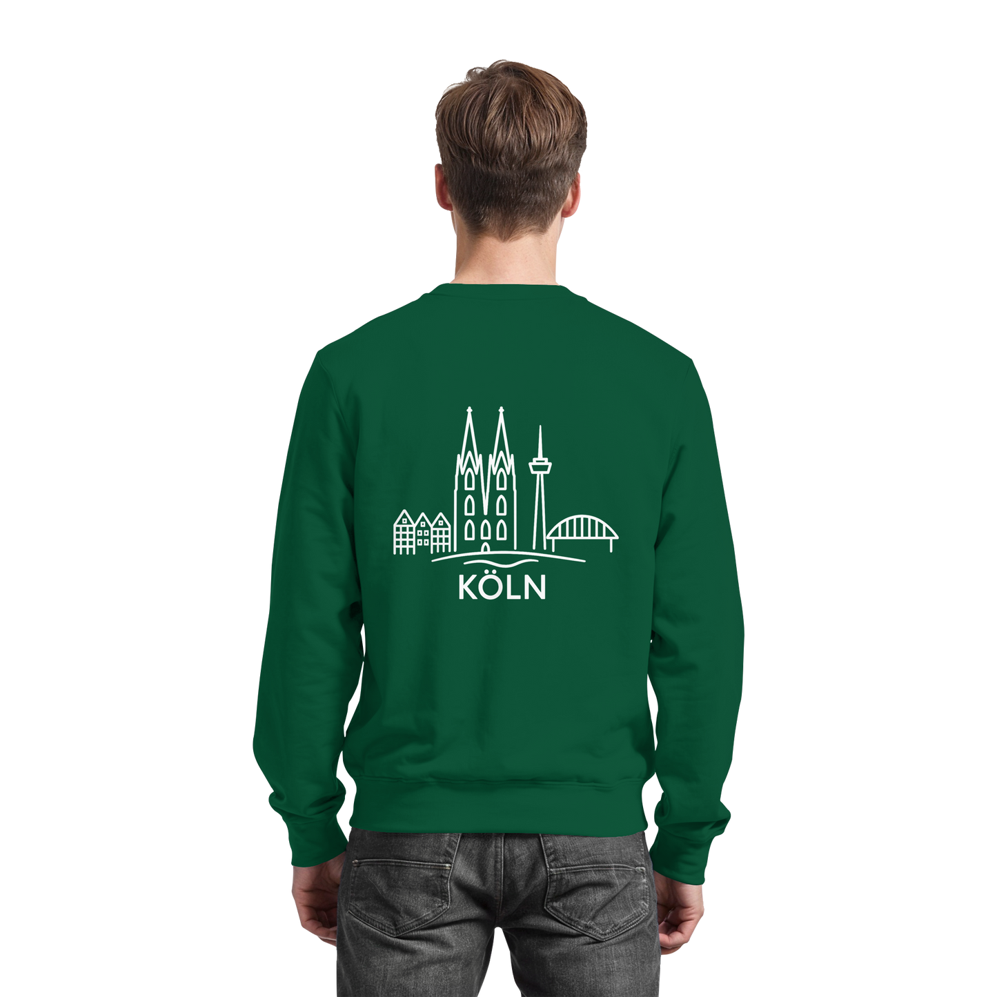Köln Skyline (großer Druck auf dem Rücken) - Basic Sweatshirt