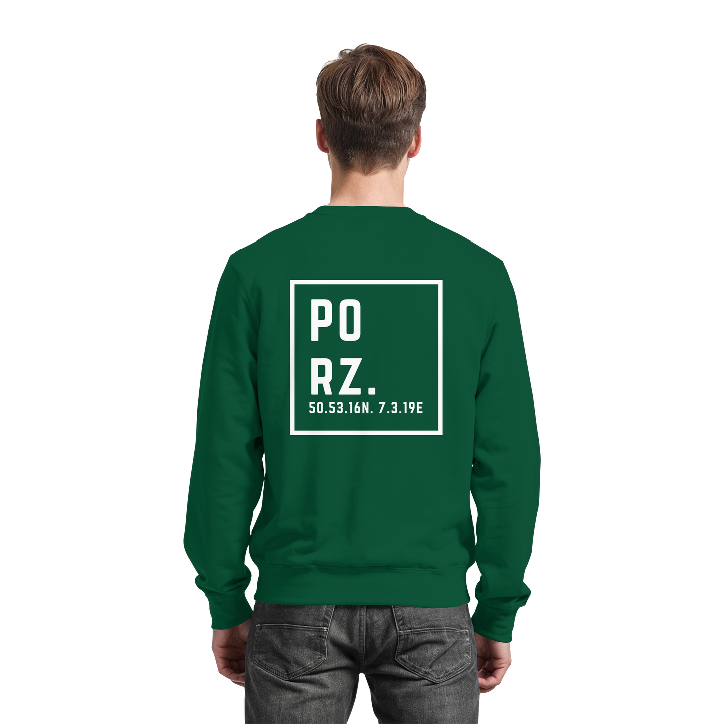 Porz Koordinaten (großer Druck Rücken) - Basic Sweatshirt