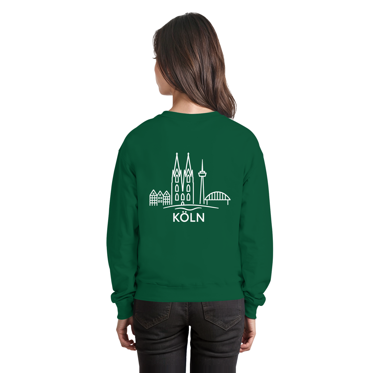 Köln Skyline (großer Druck auf dem Rücken) - Basic Sweatshirt