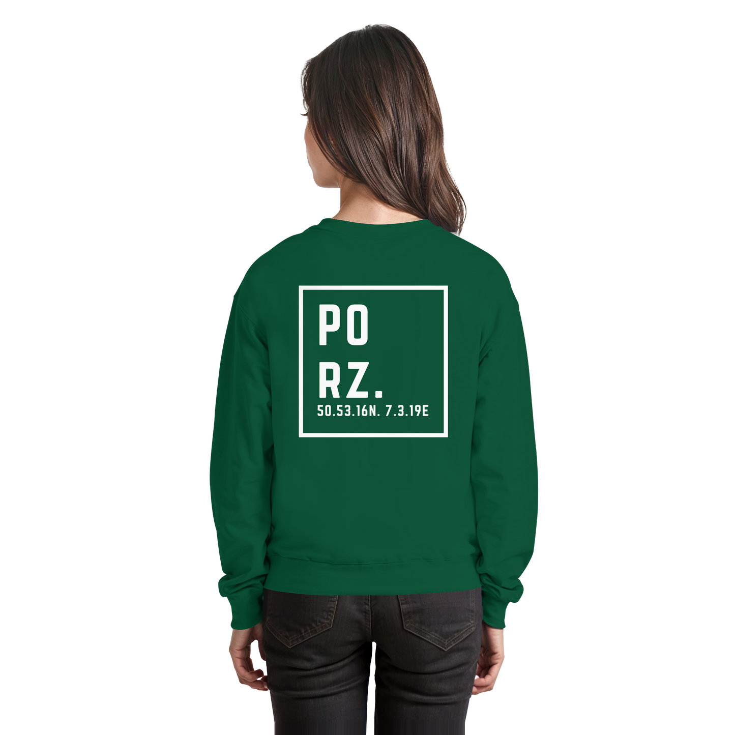 Porz Koordinaten (großer Druck Rücken) - Basic Sweatshirt