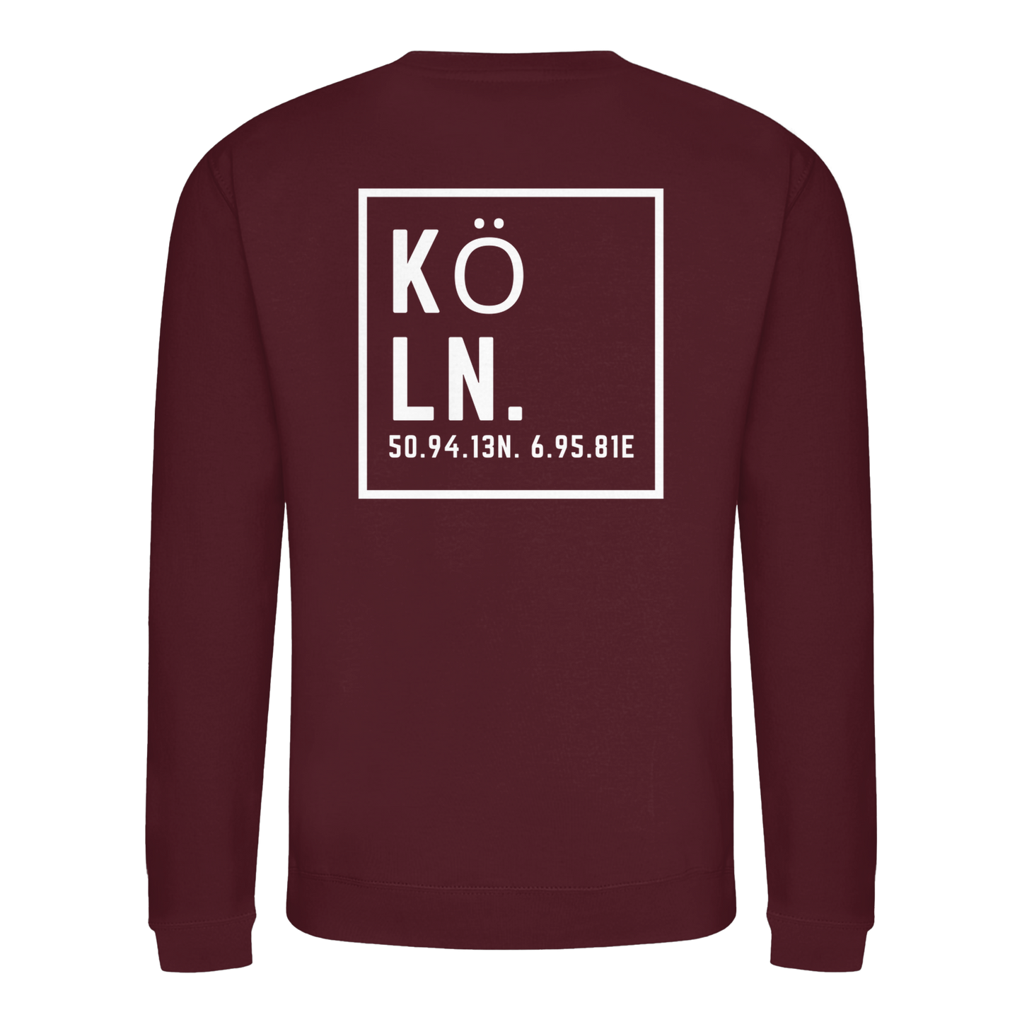 Köln Koordinaten (großer Druck auf dem Rücken) - Basic Sweatshirt