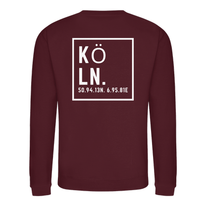 Köln Koordinaten (großer Druck auf dem Rücken) - Basic Sweatshirt